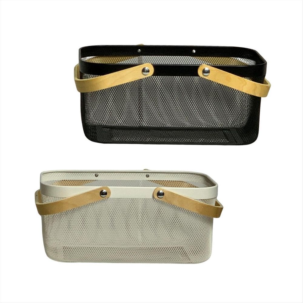 Kit 2 Cestas Multiuso Caixa Ordene Metal Grande Retangular