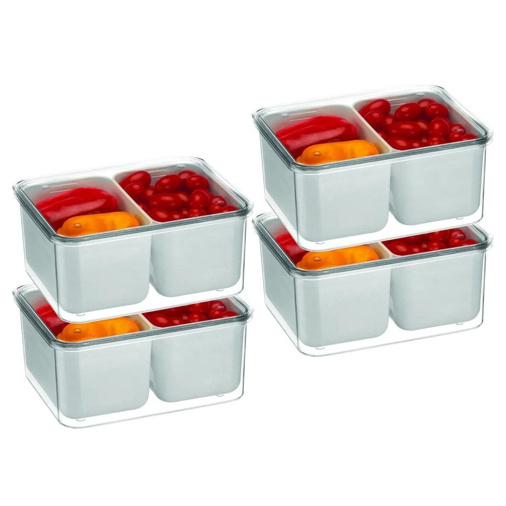 Kit 4 Organizador De Geladeira 2,7L Cesto Duplo Escorredor