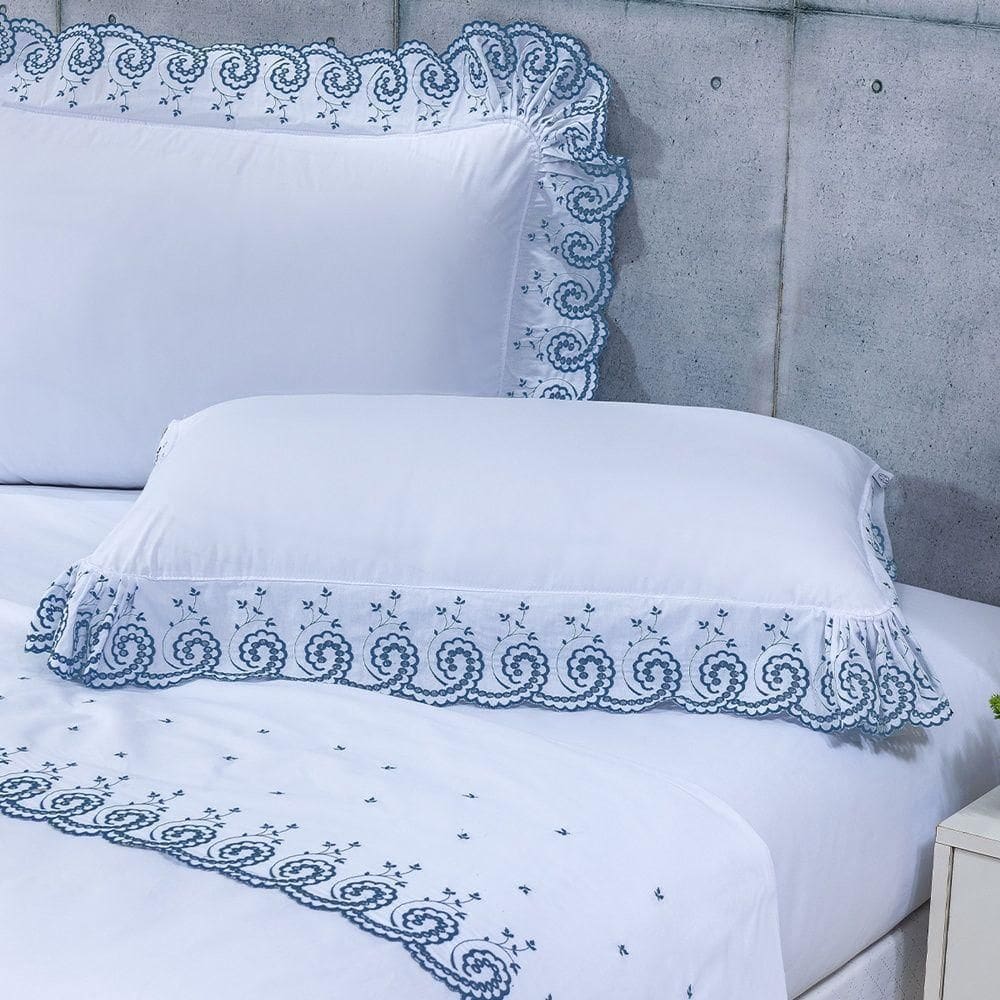 Jogo De Lençol 4 Peças Queen Percal 200 Fios Mistral 100% Algodão - Topázio