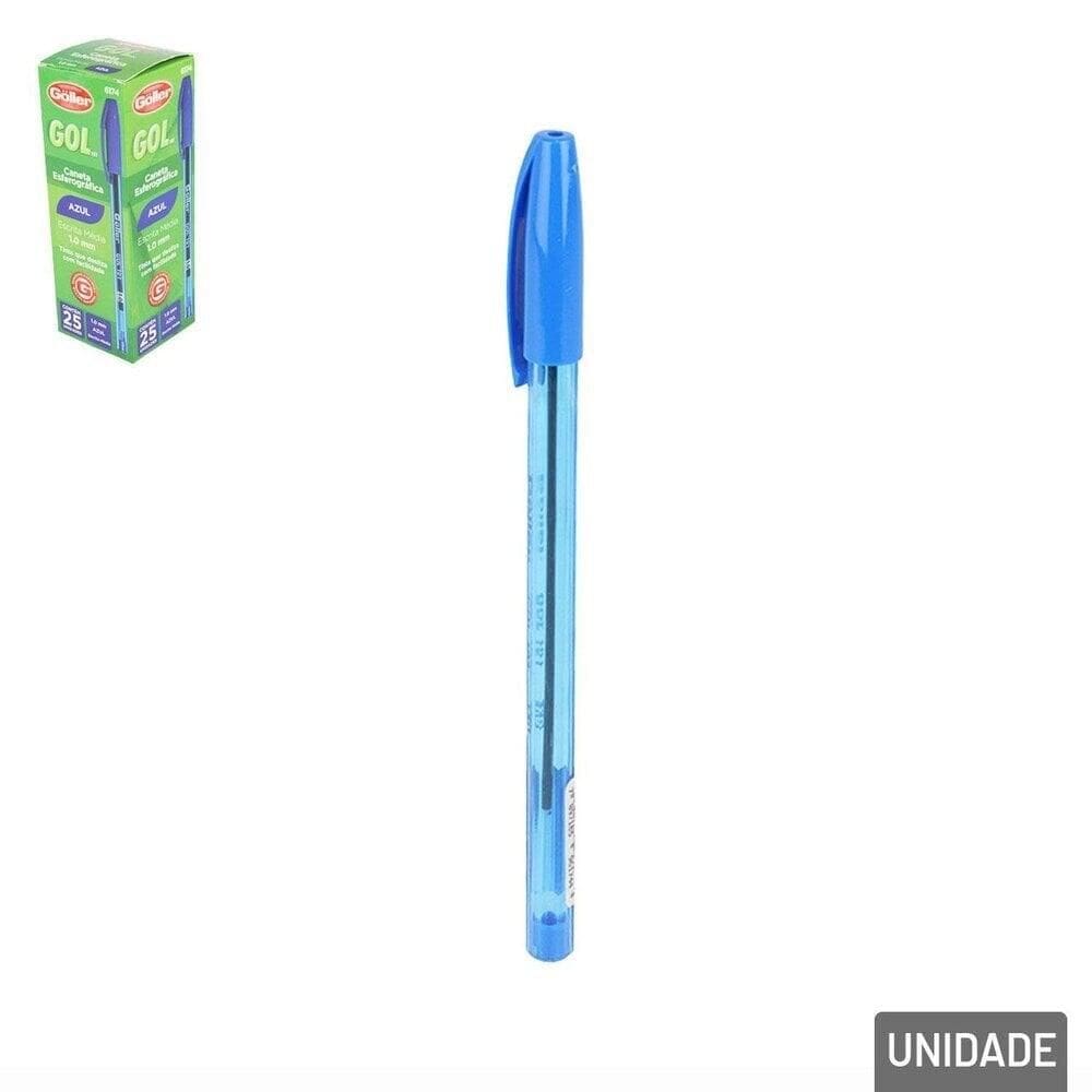 Caneta Esferográfica 25 Pçs 1.0mm GOL Azul - Tudo em Caixa
