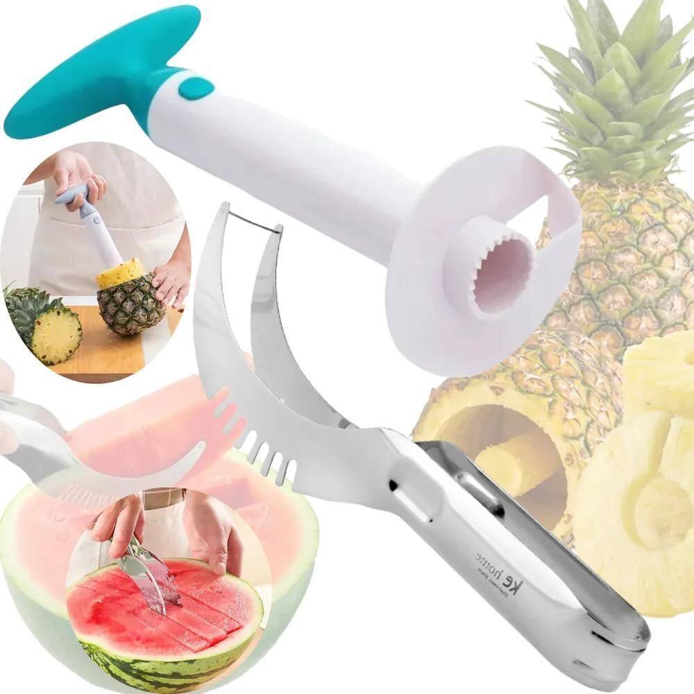 Descascador Fatiador Abacaxi Cortador De Melancia Melão Inox