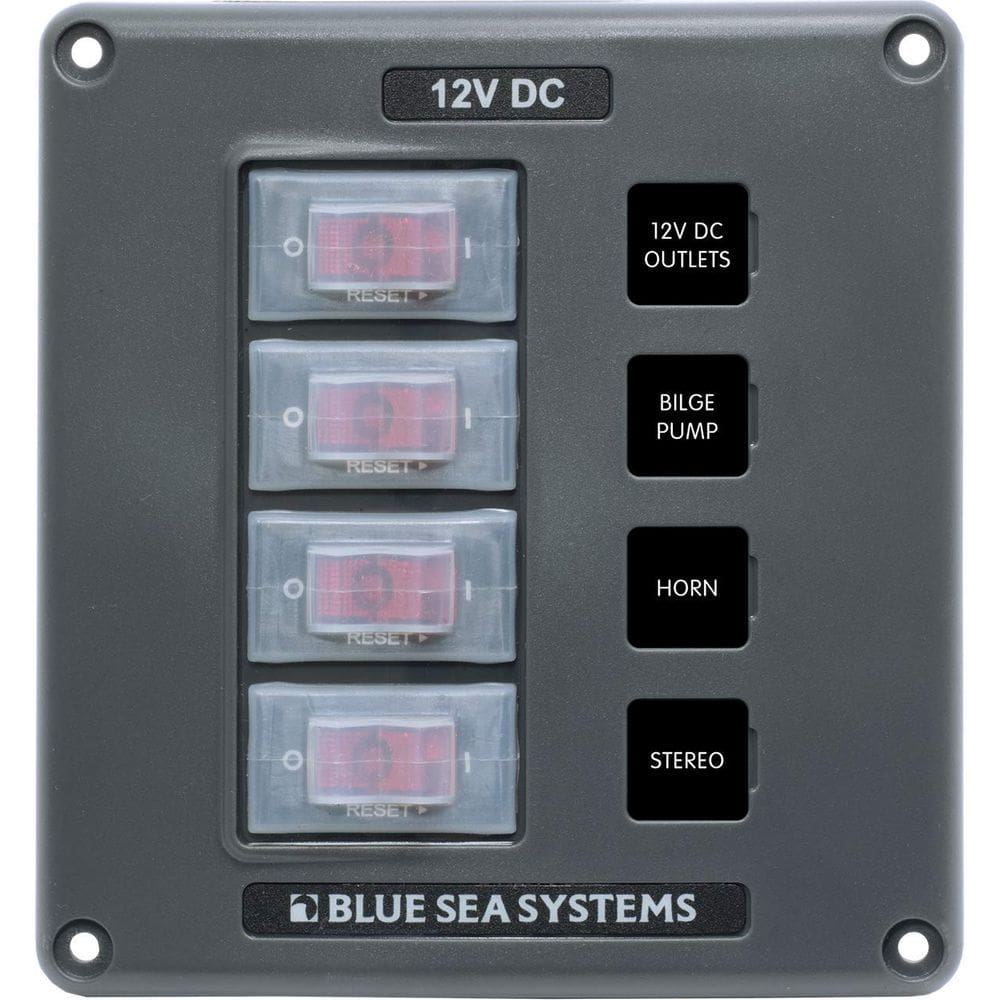 Painel de interruptor de disjuntor Blue Sea Systems 4320 4 Pos