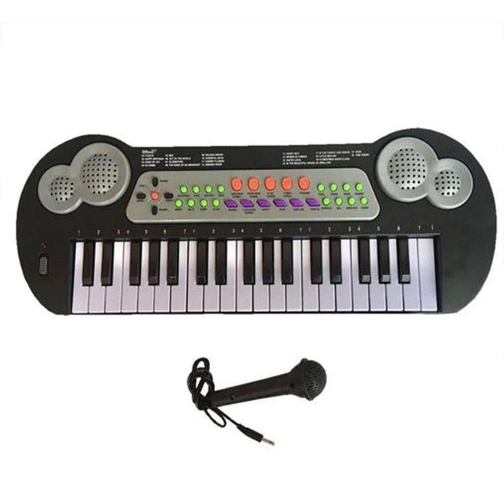 Teclado Musical Infantil 37 Teclas Microfone Som