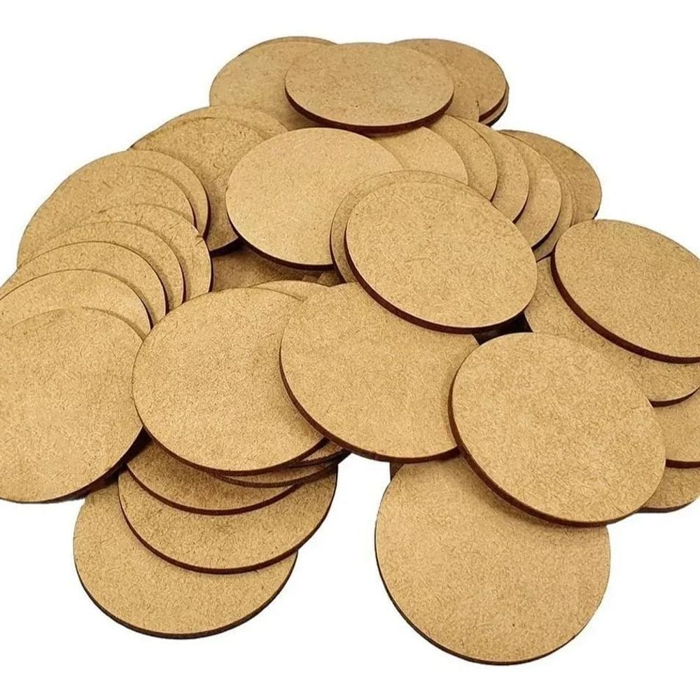 Bolacha Porta Copo Mdf Cru 8 X 8Cm -100 Peças