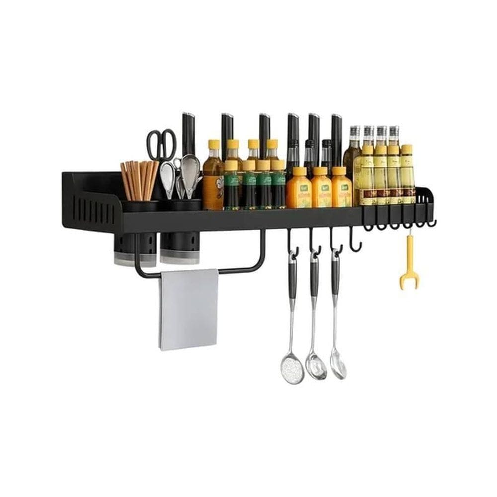 Organizador Preto Suspenso Prateleira Multiuso De Cozinha
