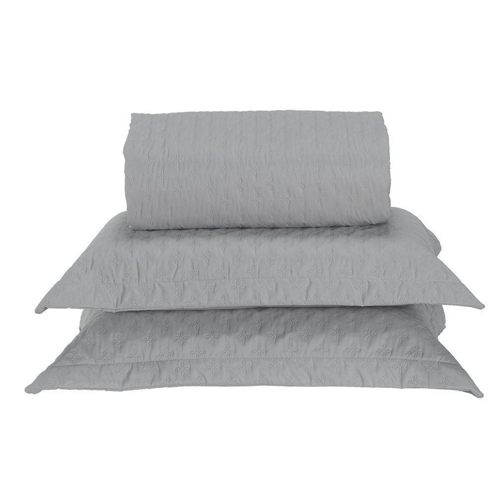 Kit Cobre Leito Milão Queen 3 Peças 100% Poliéster - Linho / Branco