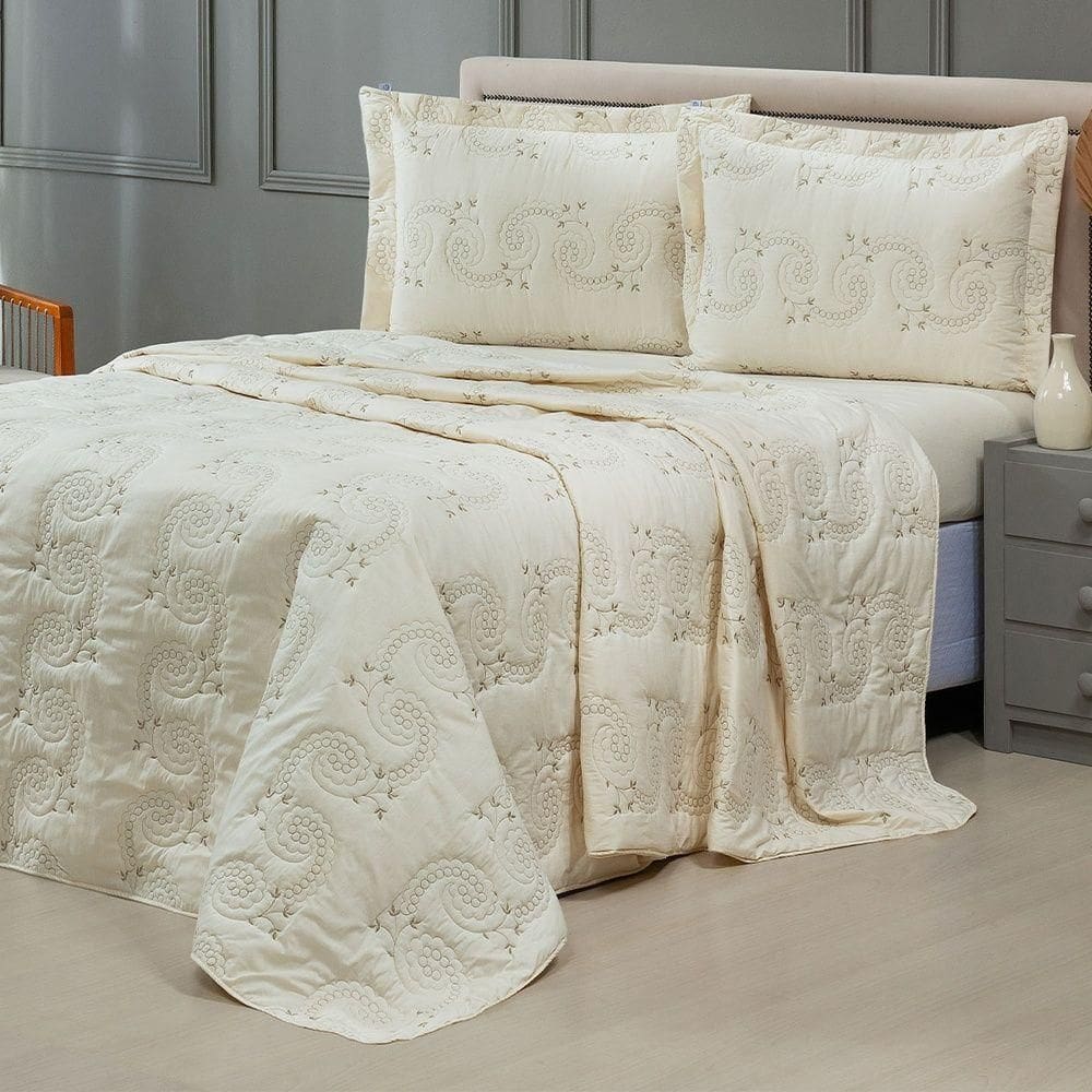 Cobre Leito 3 Peças Queen Percal 200 Fios Mistral 100% Algodão - Palha