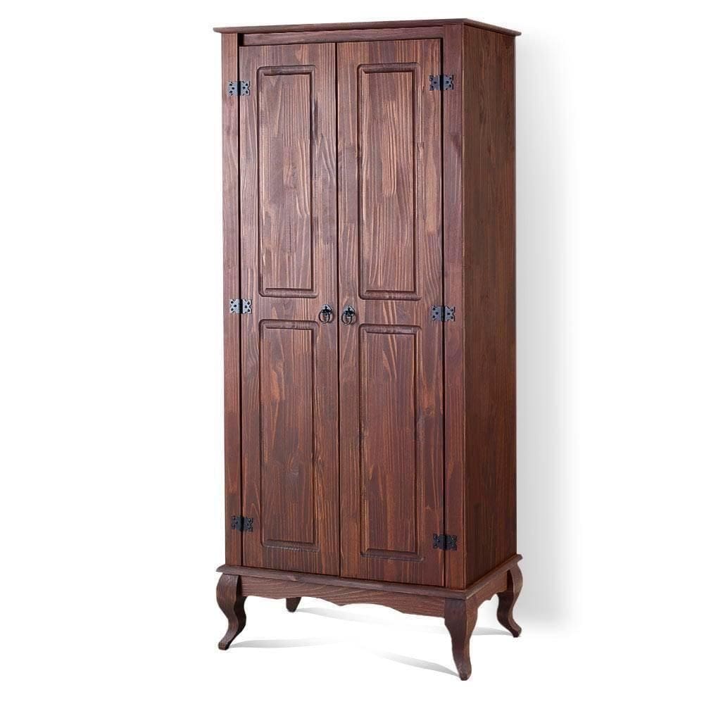 Armário Multiuso Antigo Rústico Madeira Maciça 2p Marrom