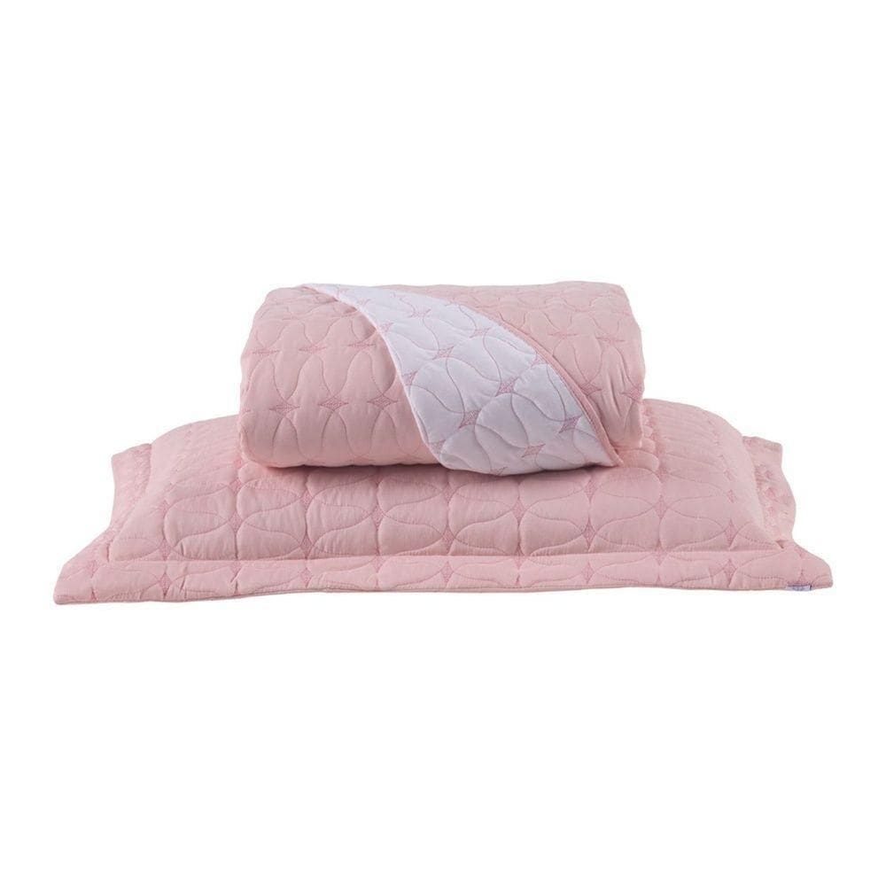 Cobre Leito 2 Peças Solteiro Percal 200 Fios Cristal 100% Poliéster - Rose
