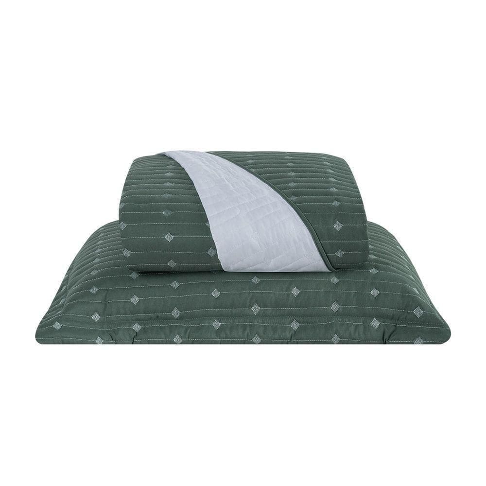 Cobre Leito 2 Peças Solteiro Percal 200 Fios Decor 100% Poliéster - Verde