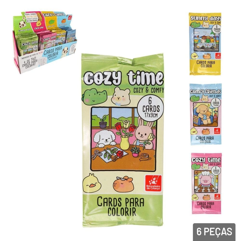 Cards Para Colorir 6 Pçs Cozy & Confy - Tudo em Caixa