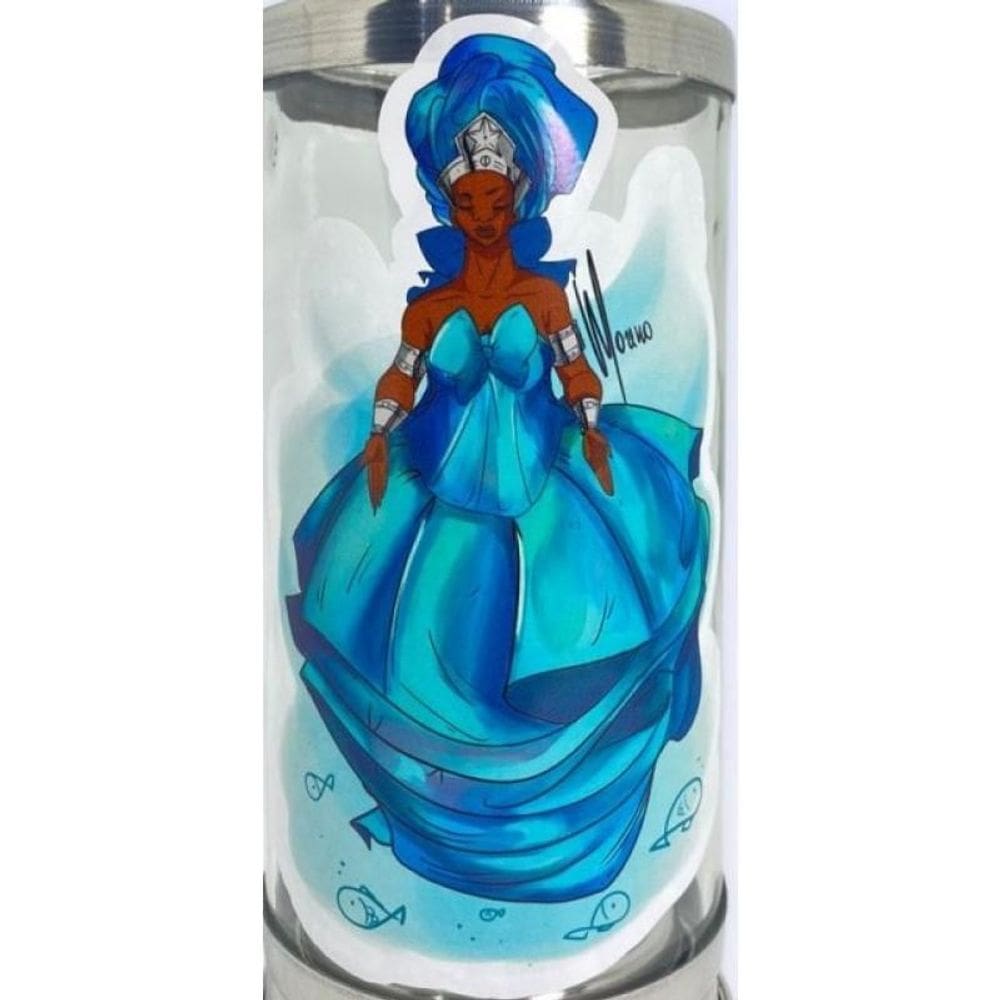 Suporte Vela 7 Dias Iemanjá 18Cm Umbanda Vidro-Escolha A Cor