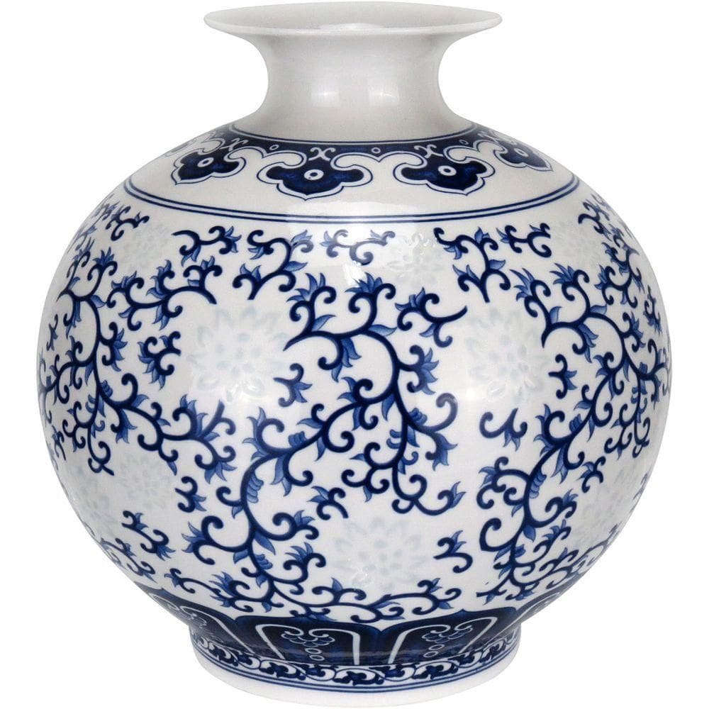 Vaso Decorativo Enfeite Redondo Bonechina Home&co 17x16 Azul