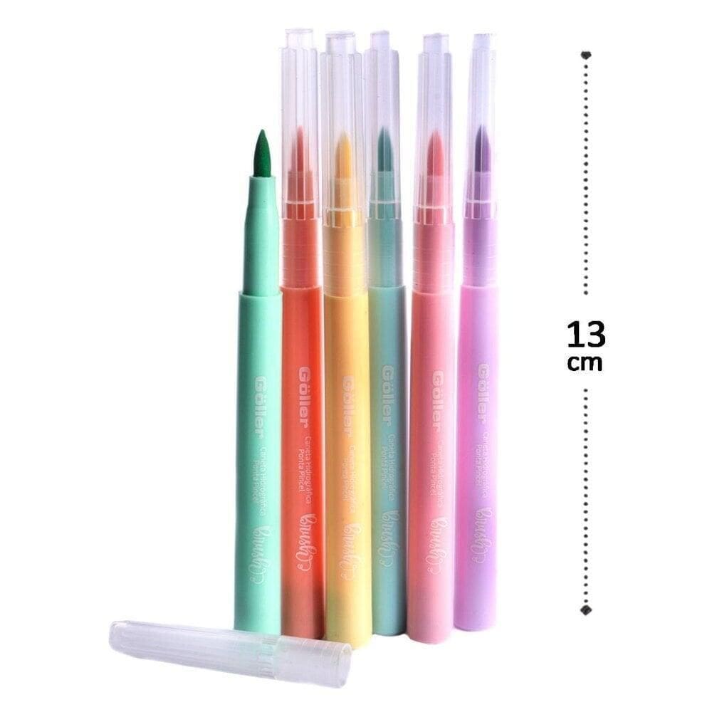 Caneta Hidrográfica 06 Cores Tons Pastéis - Tudo em Caixa