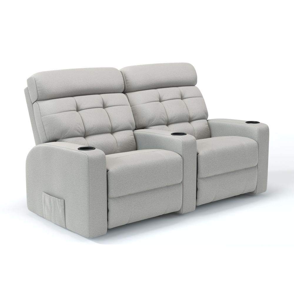 Sofá 2 Lugares Reclinável Manual Linha Cinema Em Tecido Linho