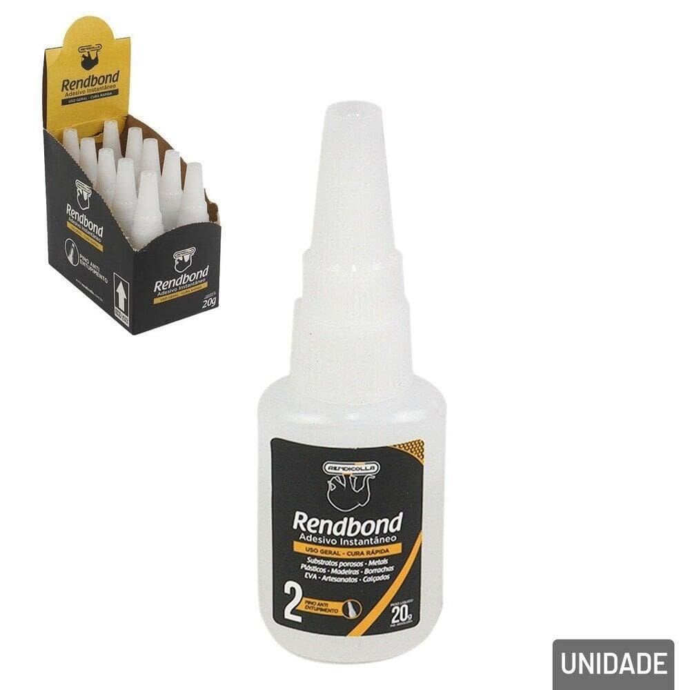 Cola Instantânea 20g Rendbond Cura Rápida - Tudo em Caixa