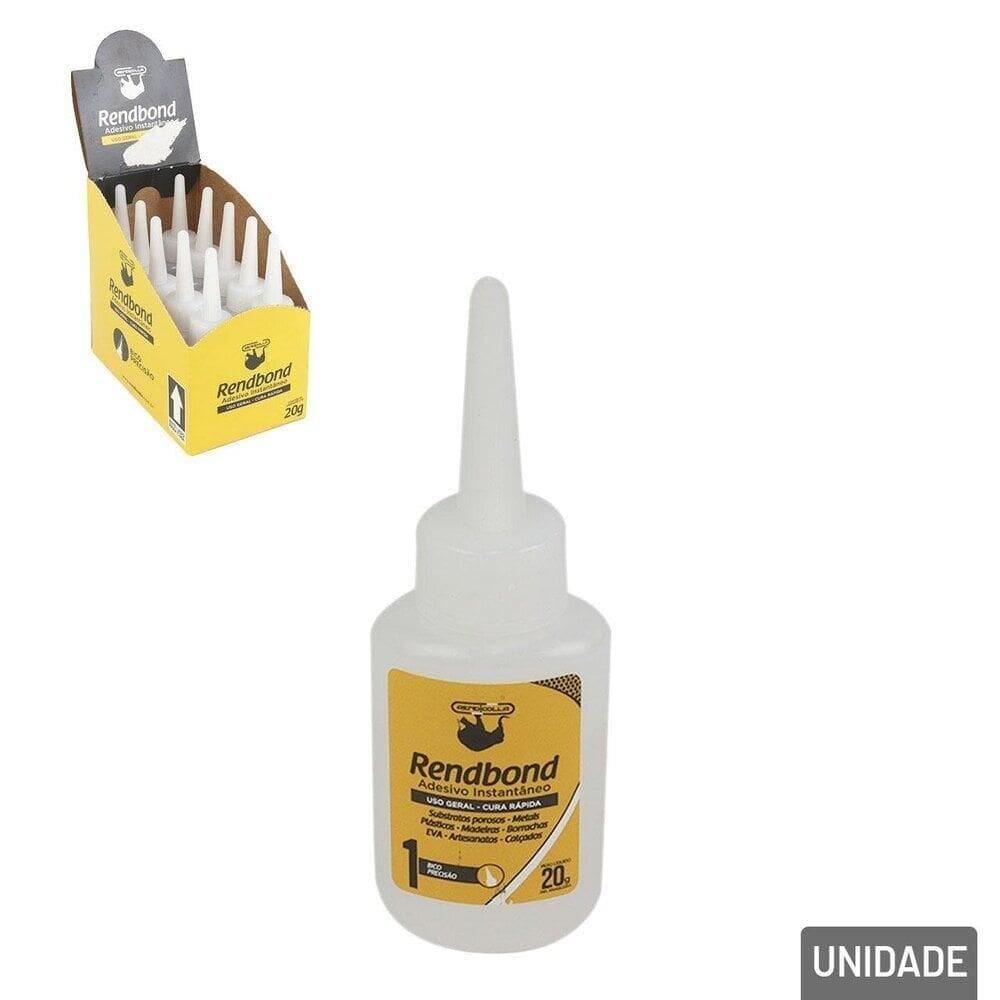 Cola Instantânea 20g Rendbond Cura Rápida - Tudo em Caixa