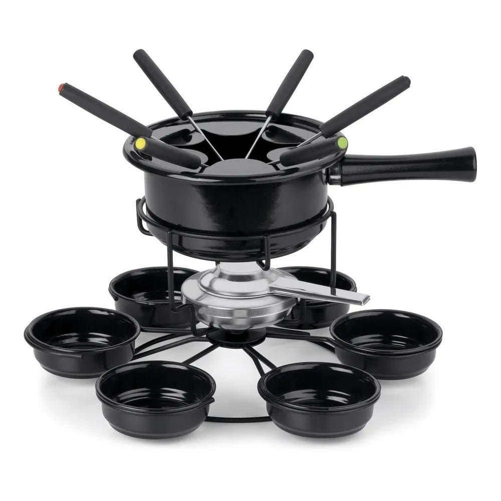 10X Fondue Carrossel Panela Giratório Viena 16 Peças