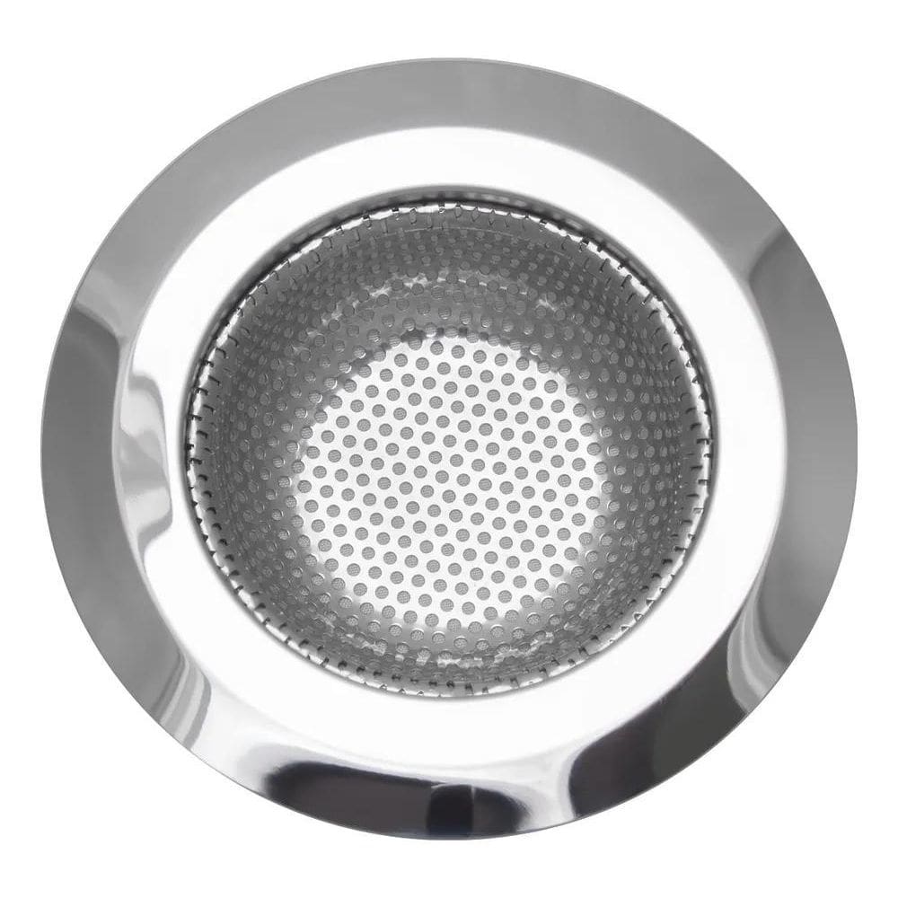 Kit 2 Ralo Ralinho Inox Grande Com Borda Para Pia 11,5Cm