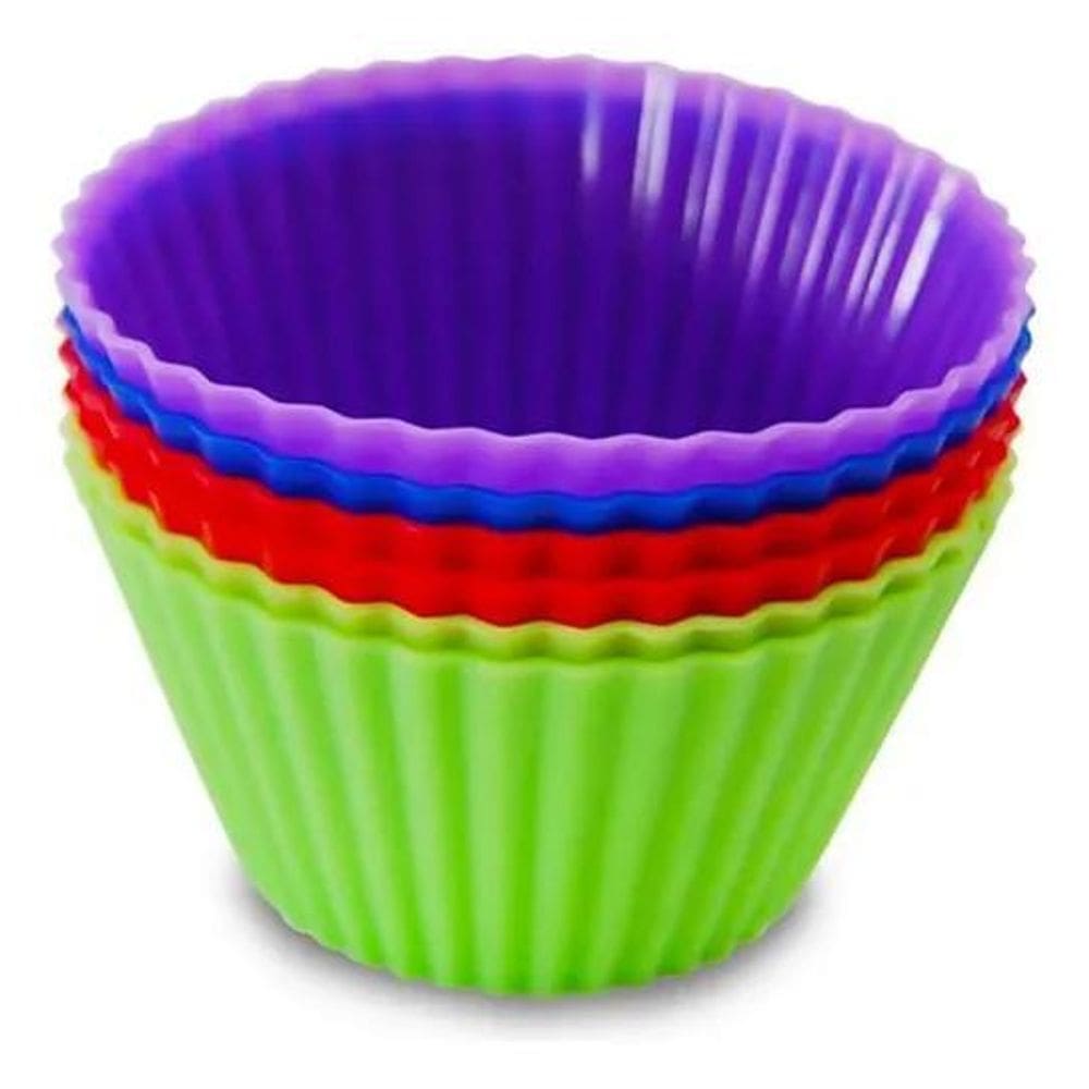 2X Jogo De Forma De Silicone Mini Bolo Cupcake 6 Peças