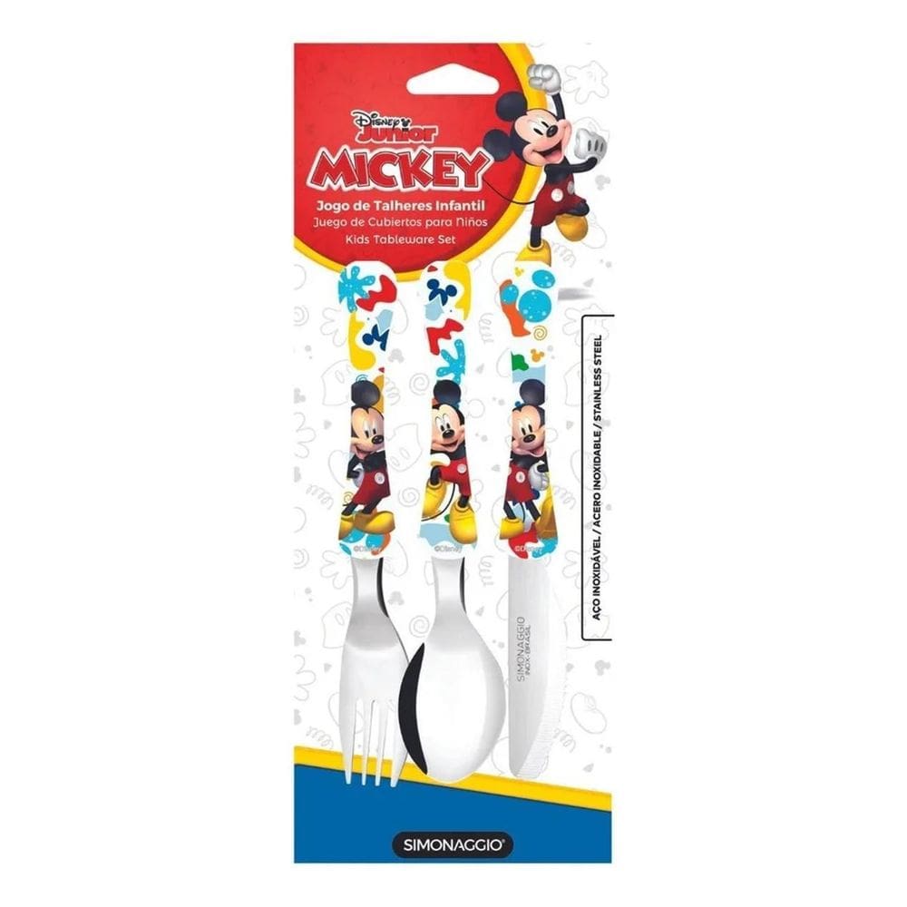 2X Conjunto De Talheres Personagens Infantil Garfo Faca Colh