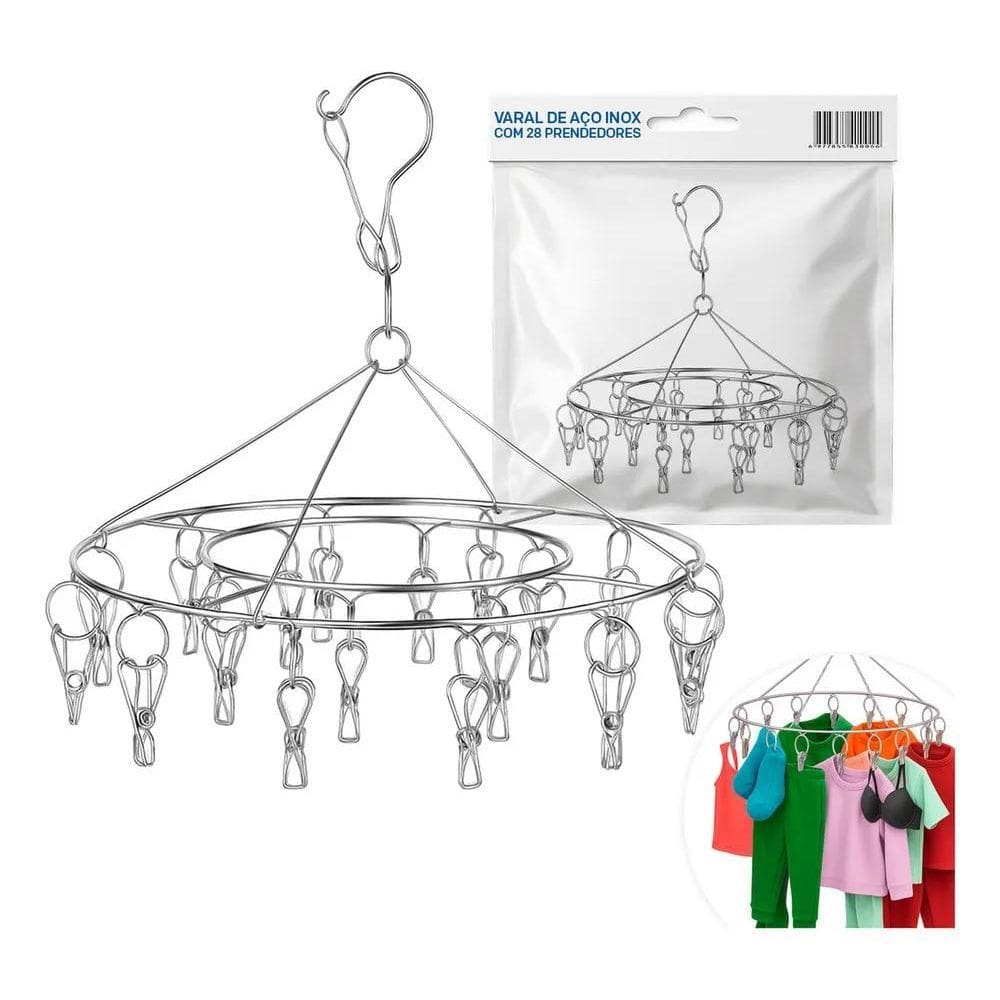3X Varal Roupa Íntima Calcinha Lingerie Meia 28 Prendedores