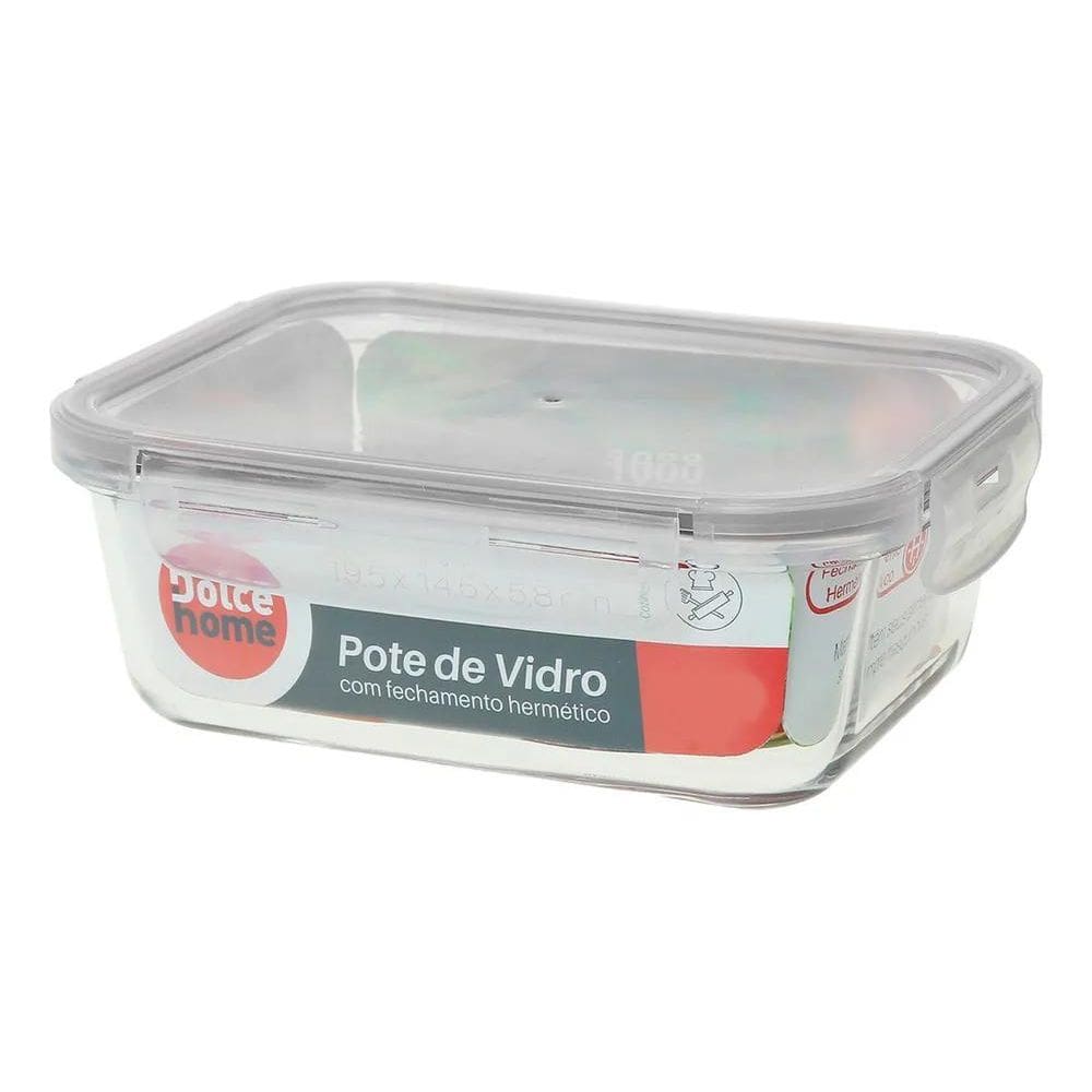 2X Pote De Vidro Marmita Hermético Mantimentos Cozinha 1 Lit