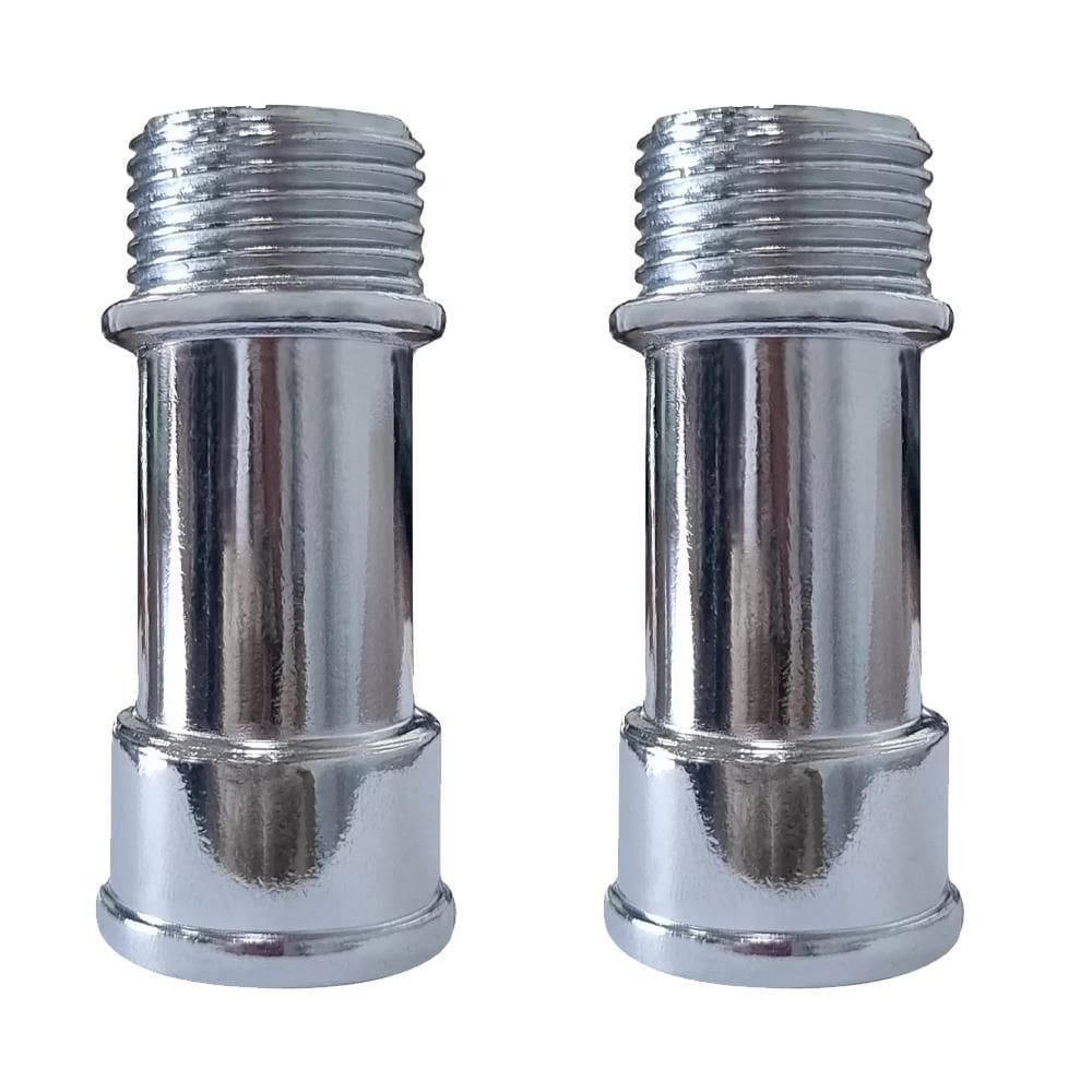 Kit 2 Extensão Para Torneira Média 1/2`` 58Mm Metal Cromado