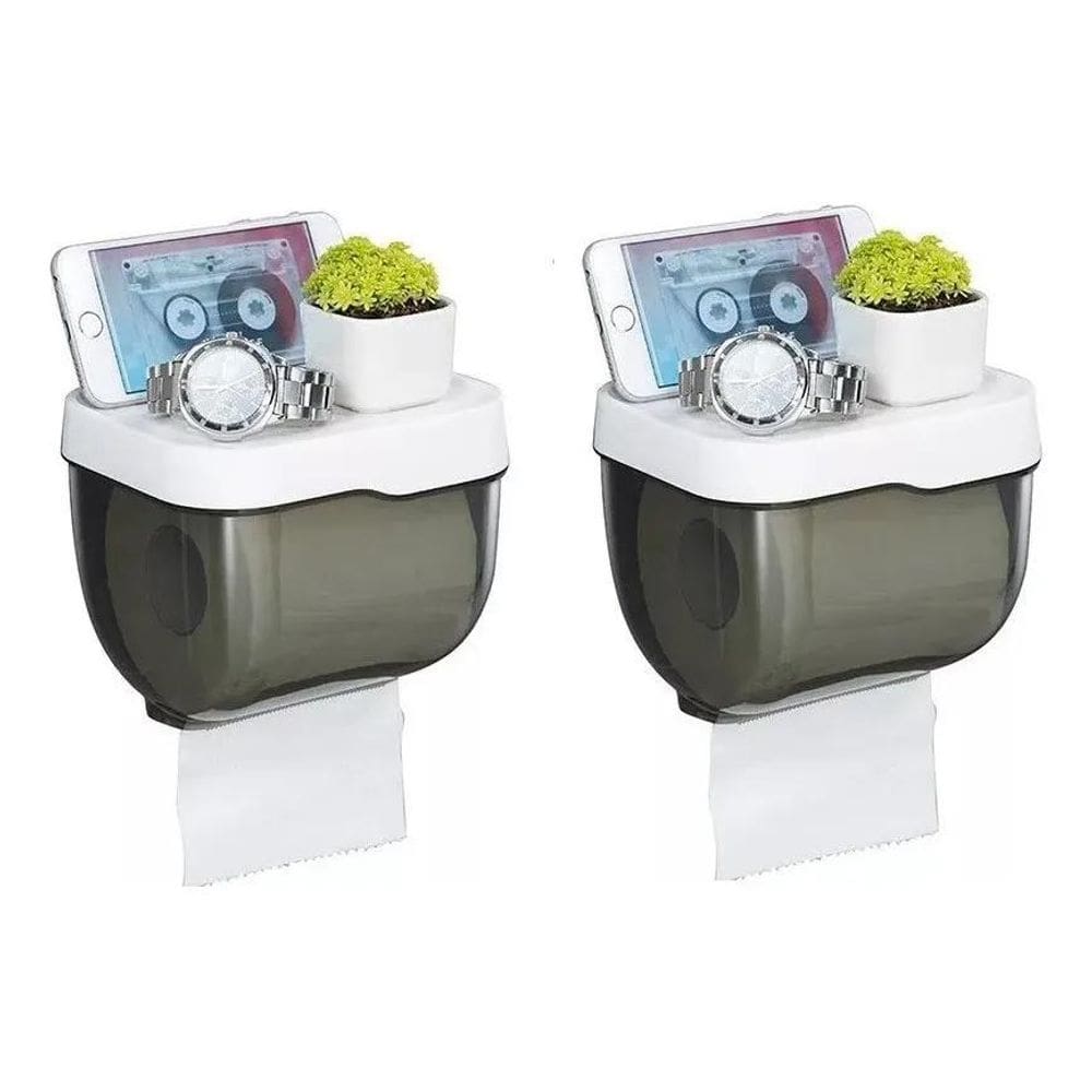 10X Kit 02 Porta Papel Higiênico Parede À Prova D `Água Col