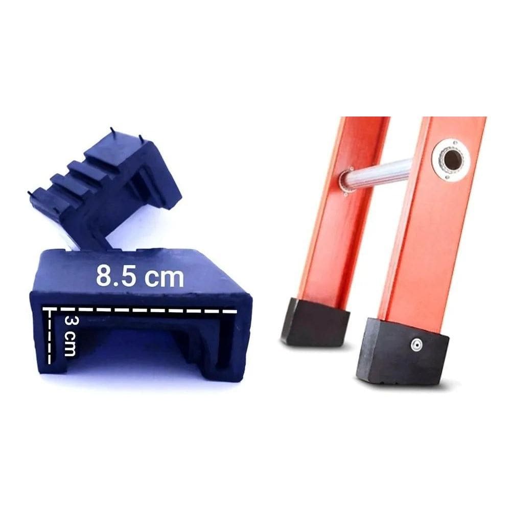 3X Pé Sapata Borracha Escada De Fibra Extensível O Par