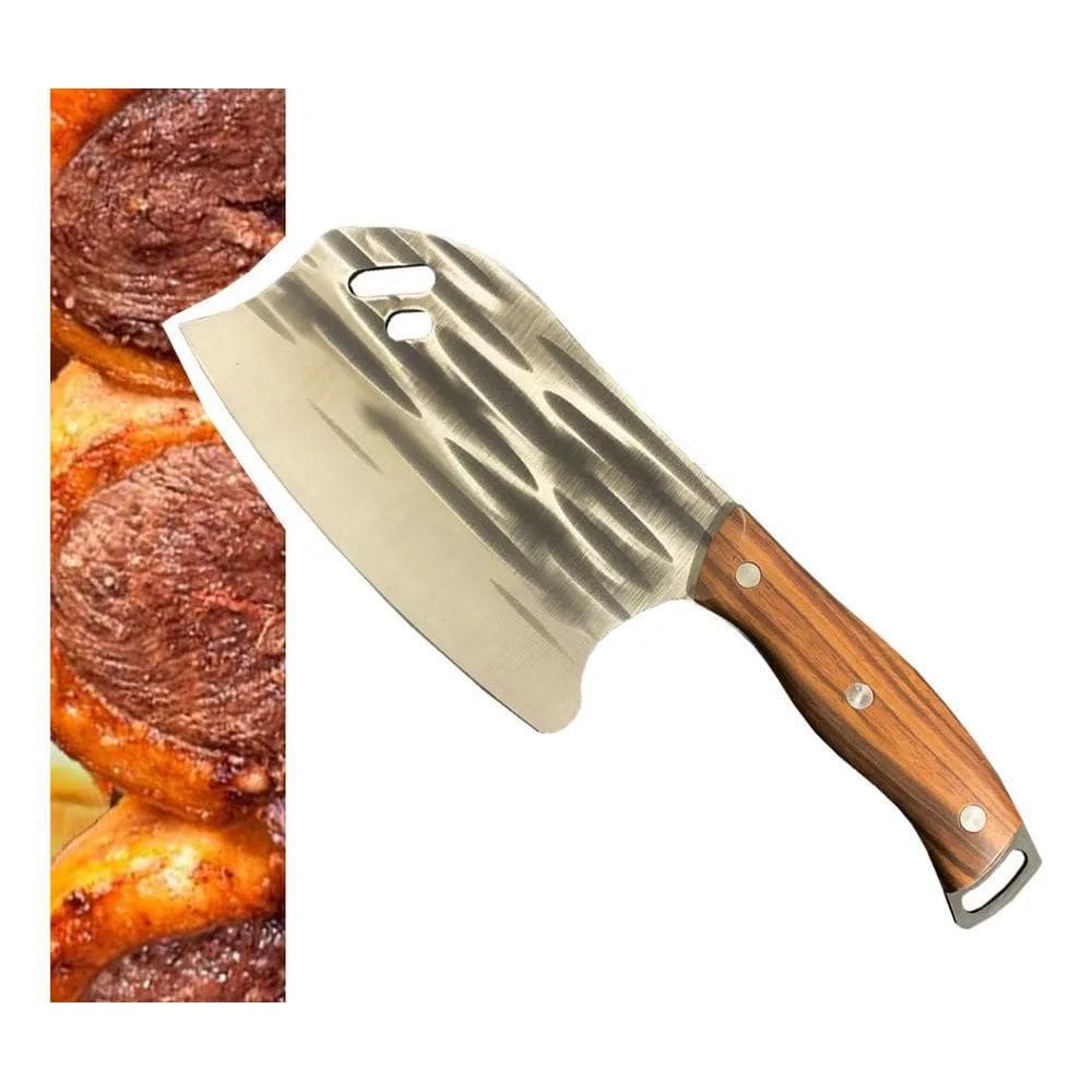 2X Cutelo Tipo Artesanal Aço Manganês Cutelaria Churrasqueir