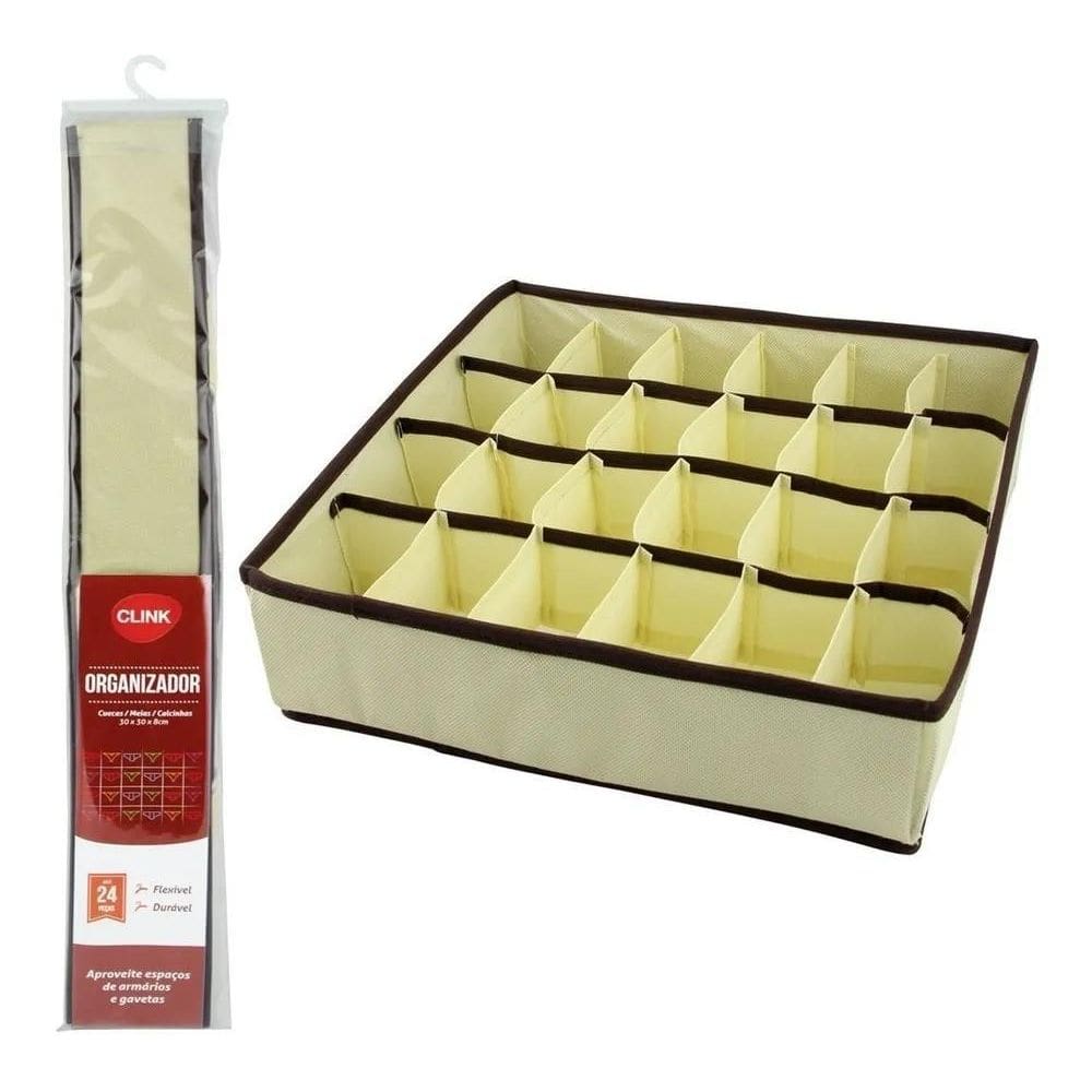 10X Organizador Calcinha Cueca Meia Gravata Gaveta 24 Divis