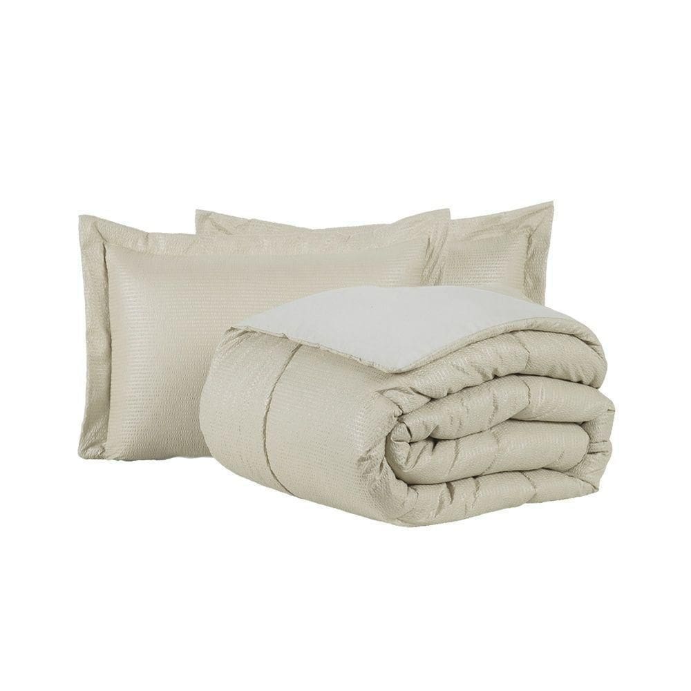 Kit Cobre Leito Ravena To Decorando Queen 3 Peças Micropercal 200 Fios Toque Acetinado 100% Poliéster - Avela