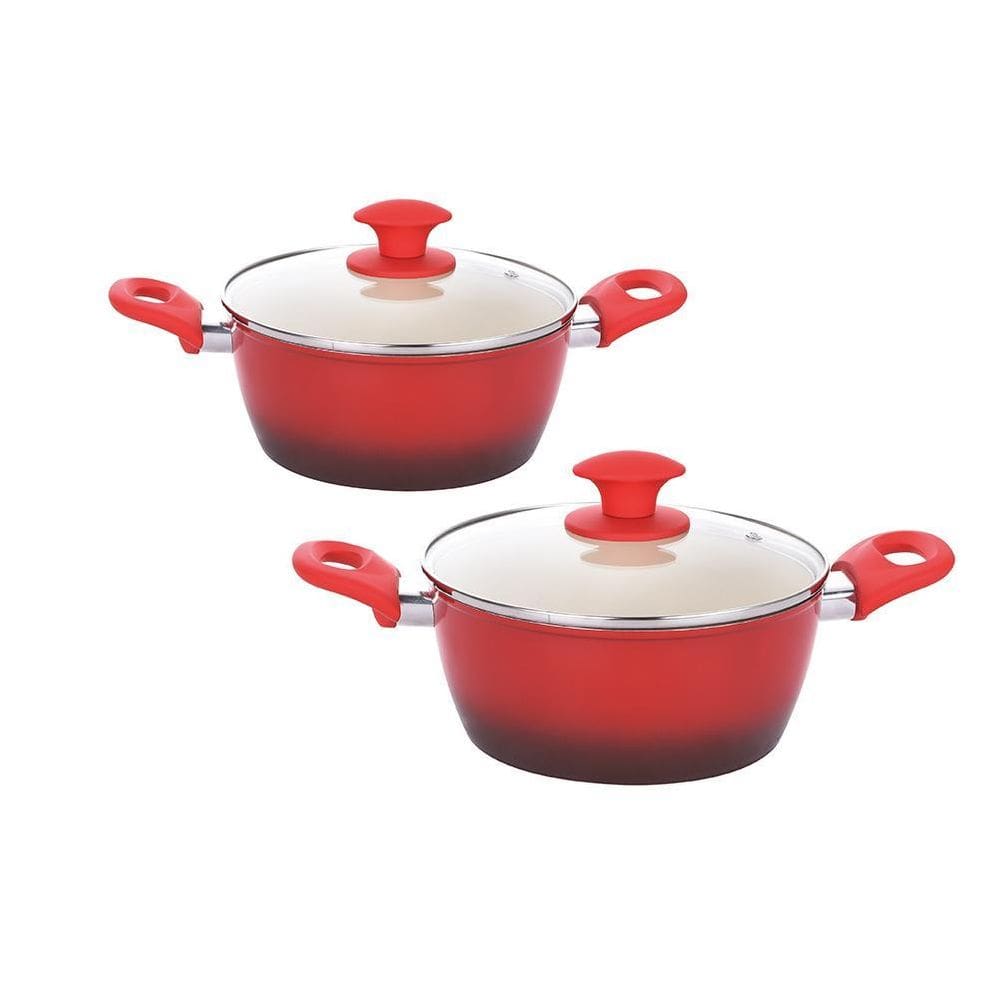 Kit 2 Caçarola Indução Cerâmica Rubi 3,7Mm 20 E 22Cm
