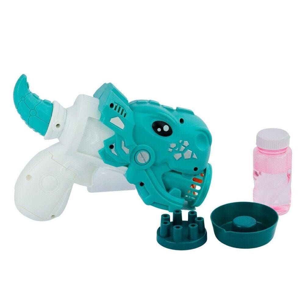 Lança Bolhas 21cm à Pilha Dinossauro Color - Tudo em Caixa