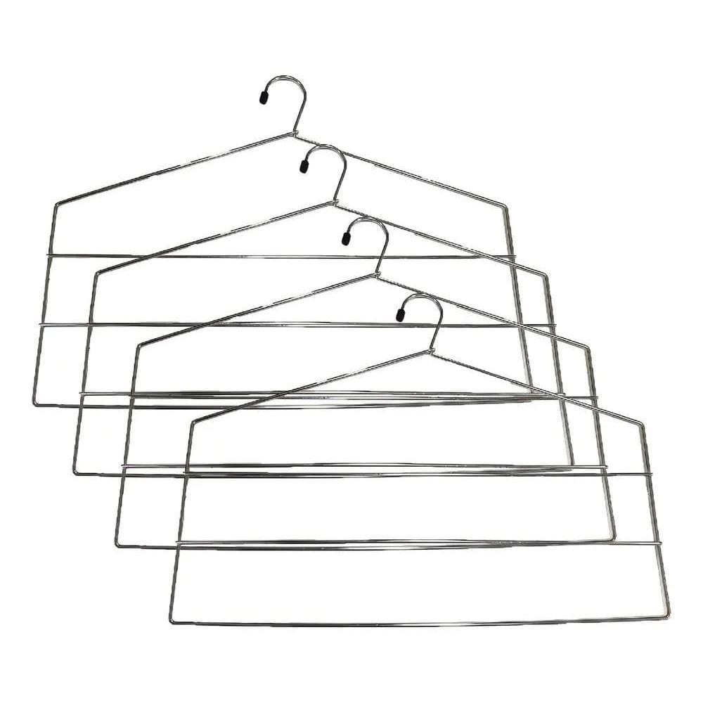 3X 4 Cabides Para Calças Triplo Aço Cromado Top