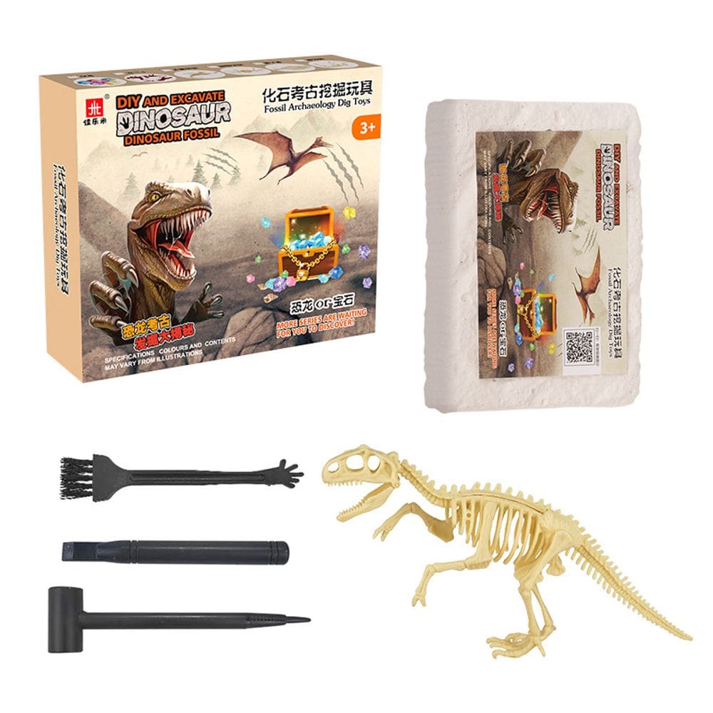 Kit de escavação científica de fósseis de dinossauro para crianças
