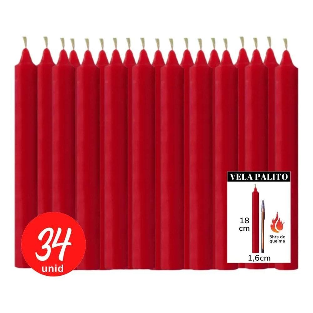 1 Kilo De Vela Preta E Vermelha Exu E Pomba Gira - 34 Unidad