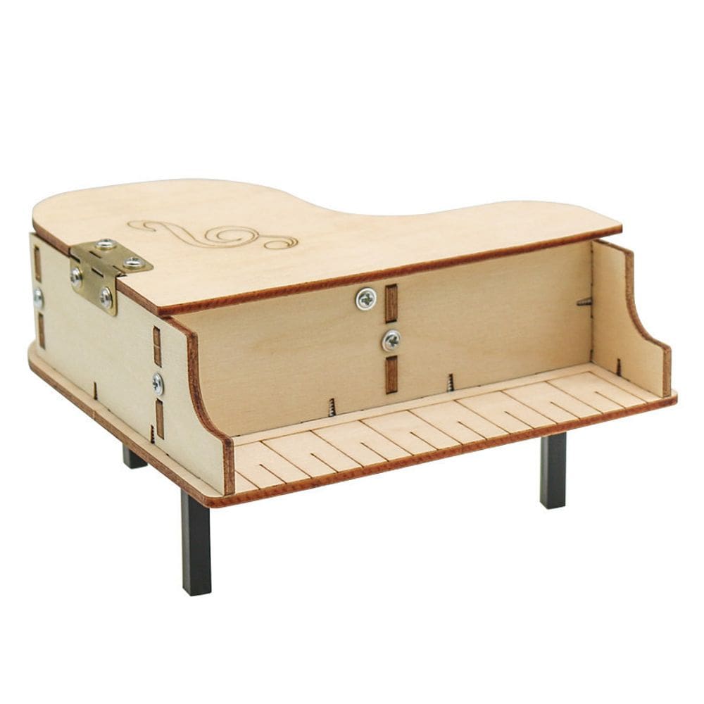 Caixa de música de piano DIY de madeira para crianças de 8 anos ou mais