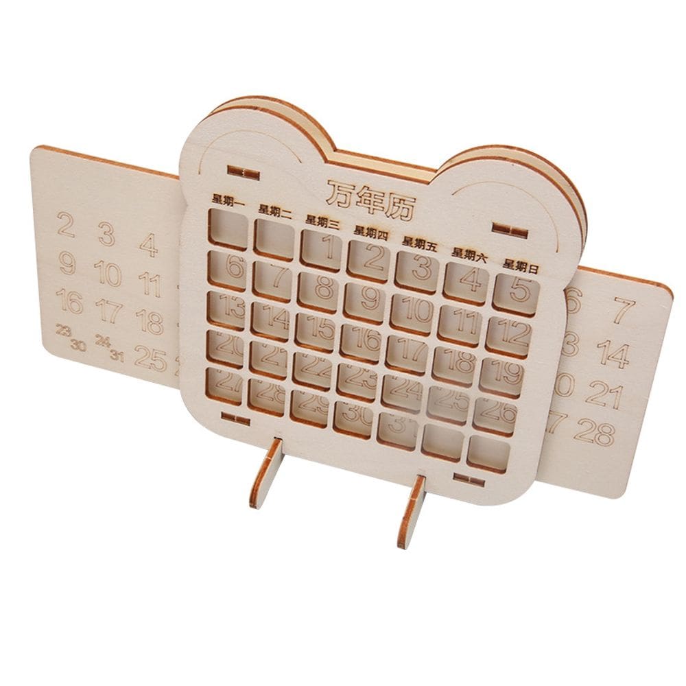 Experiências científicas de calendário perpétuo de madeira para crianças