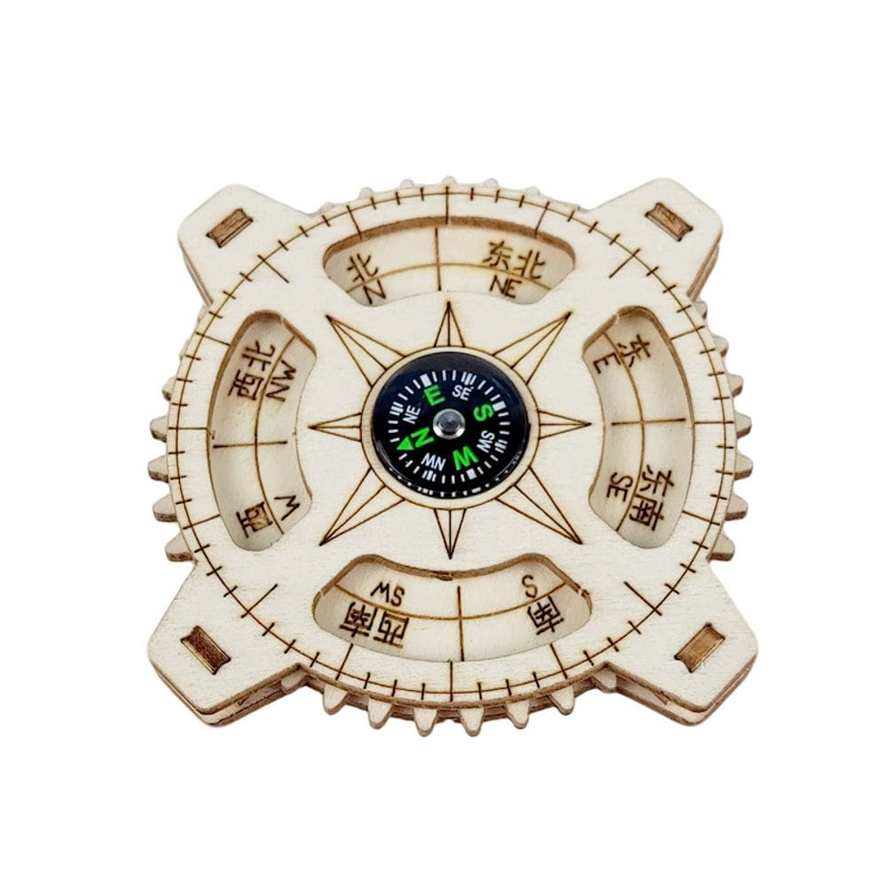 Kit científico: bússola de madeira DIY para crianças com navegação artesanal
