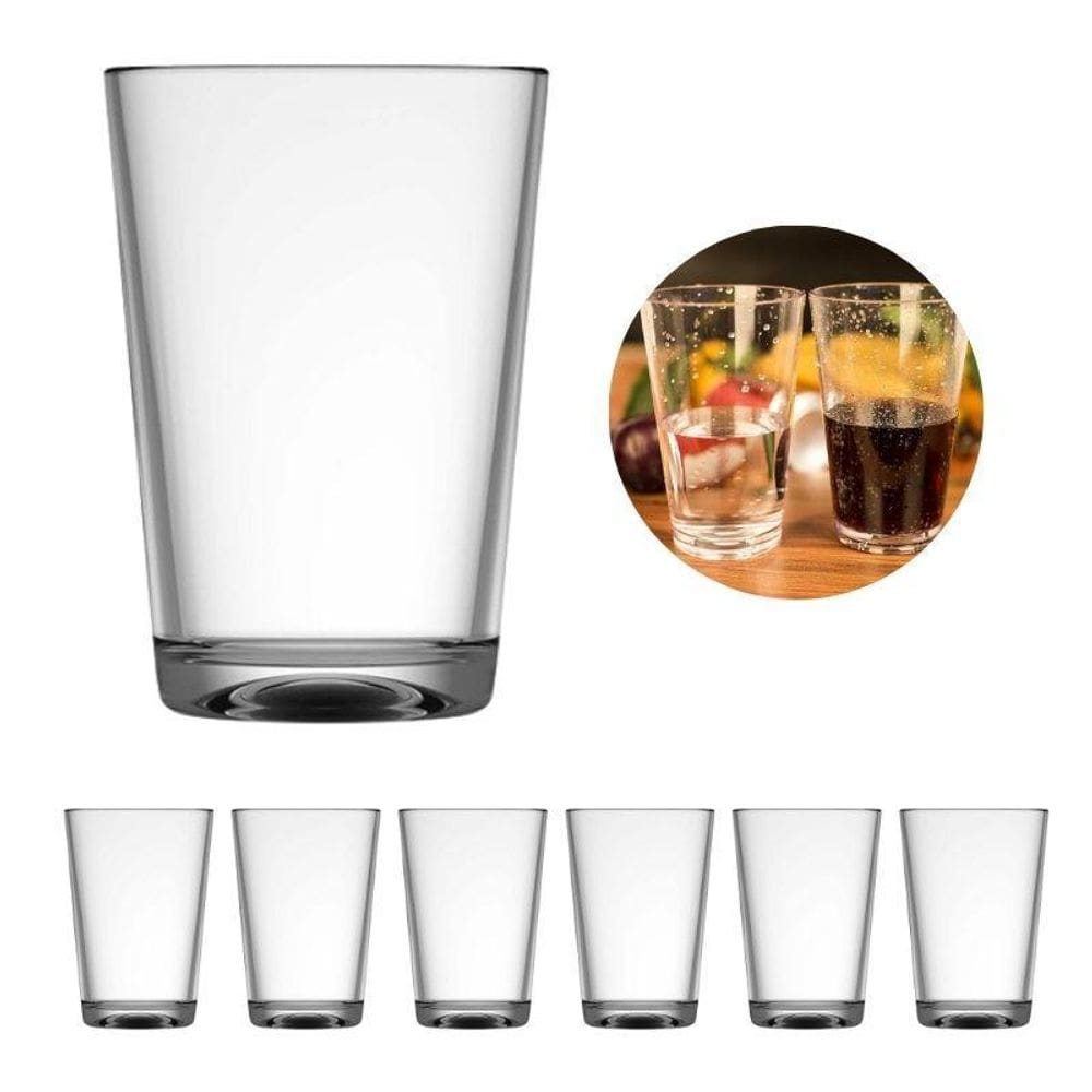 Jogo Com 06 Copos De Vidro Lake Alta Qualidade 300Ml