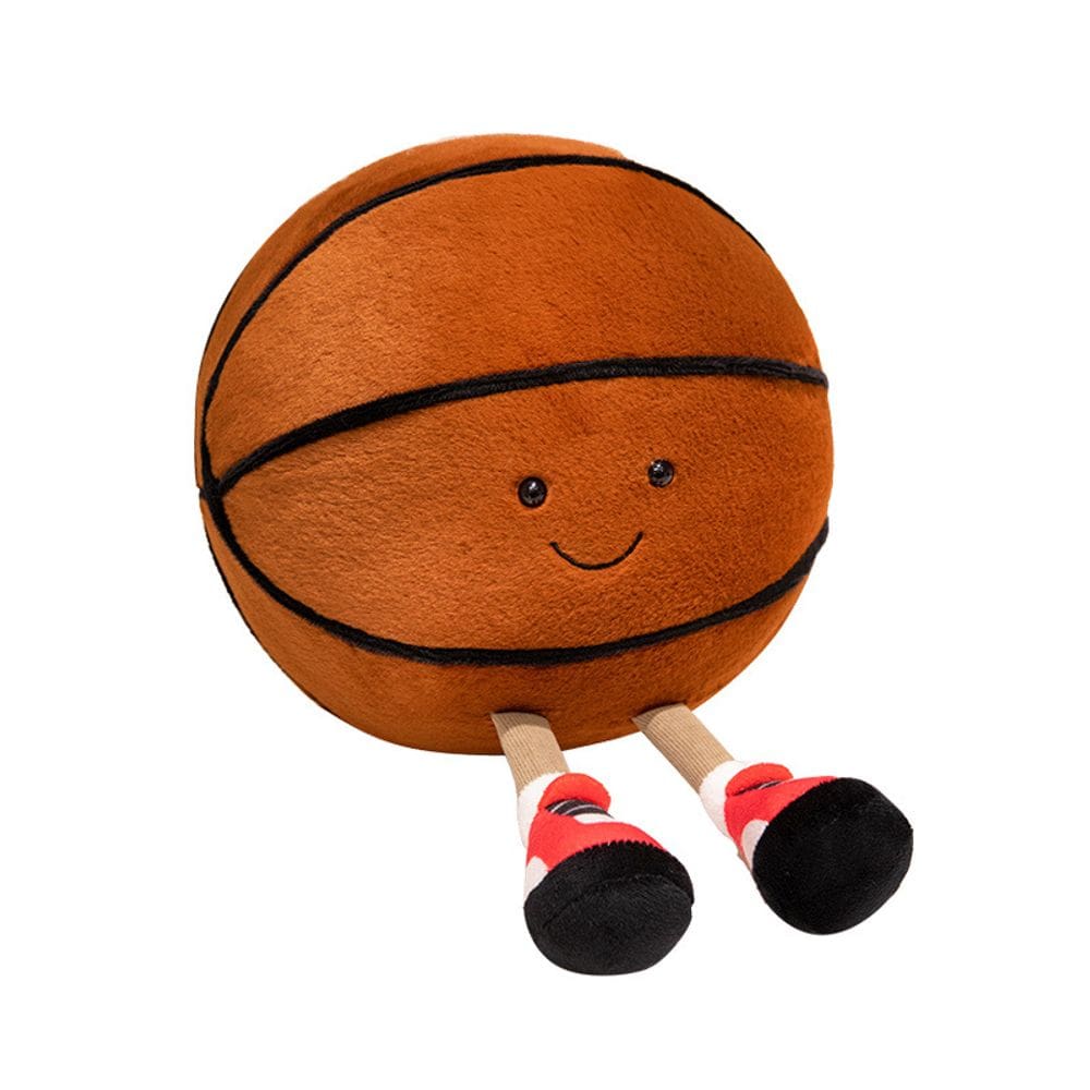 Boneca de pelúcia Funny Basketball de 22 cm com rosto e sapatos fofos
