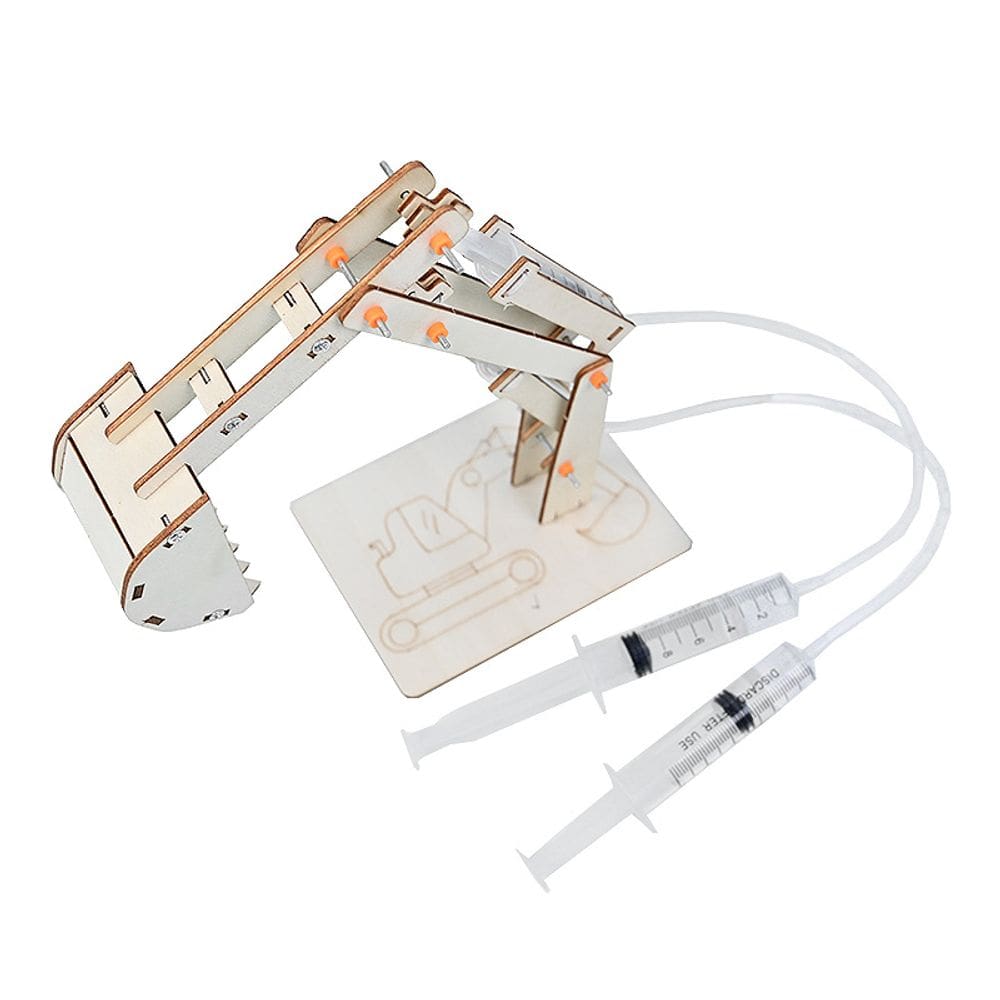 Kit científico: escavadeira hidráulica de madeira DIY STEM Kids 10 × 12 × 35 cm