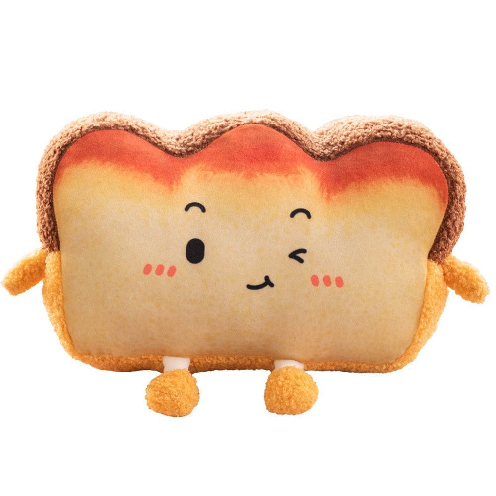 Almofada de aquecimento de mãos Plush Toy Cartoon Toast Bread 35 cm