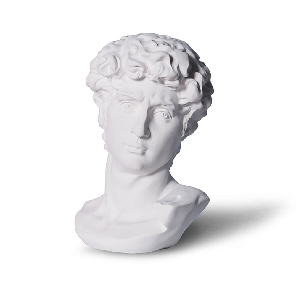 Escultura: Estátua de 28 cm de resina branca de David