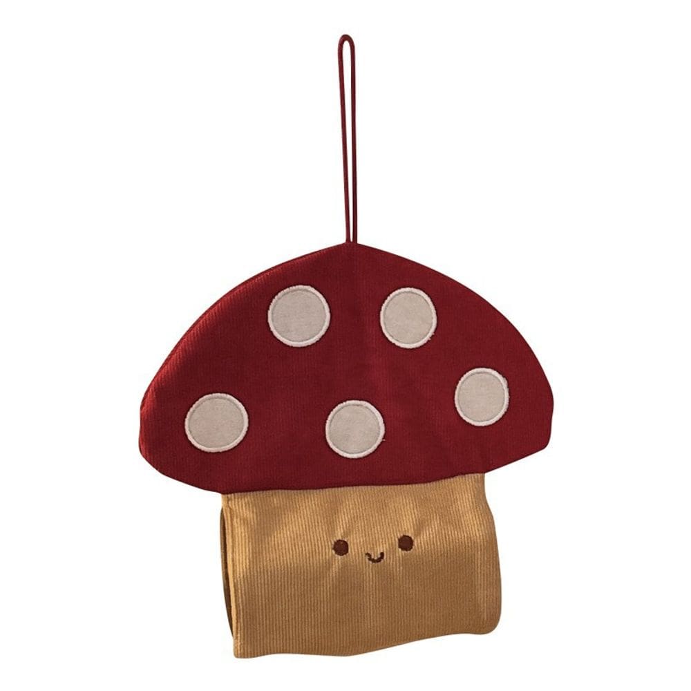 Tampa de caixa de lenços montada na parede com design fofo de cogumelos