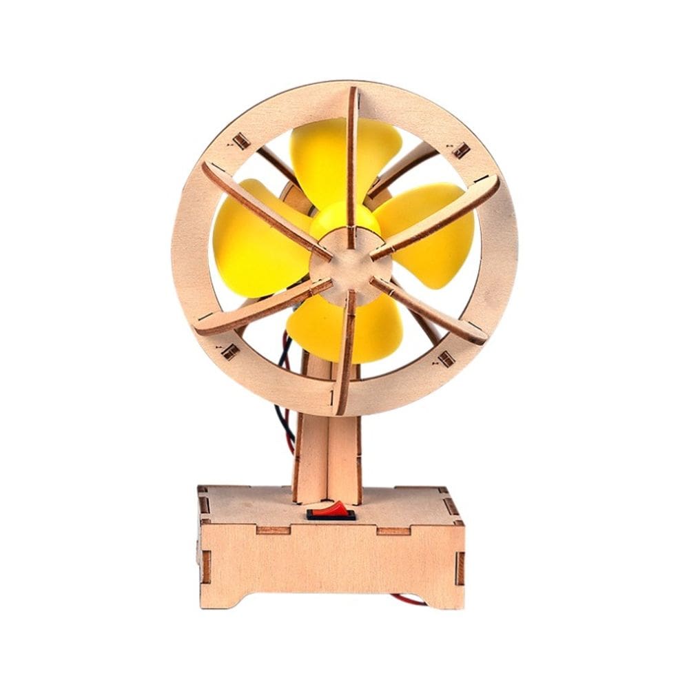 Kit científico: ventilador elétrico DIY de madeira para crianças, projeto STEM