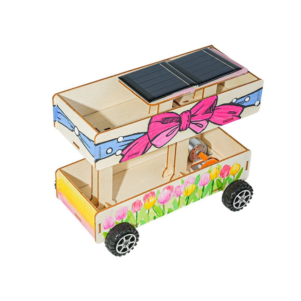 Kit de experimentos científicos para carro solar de madeira de dois andares