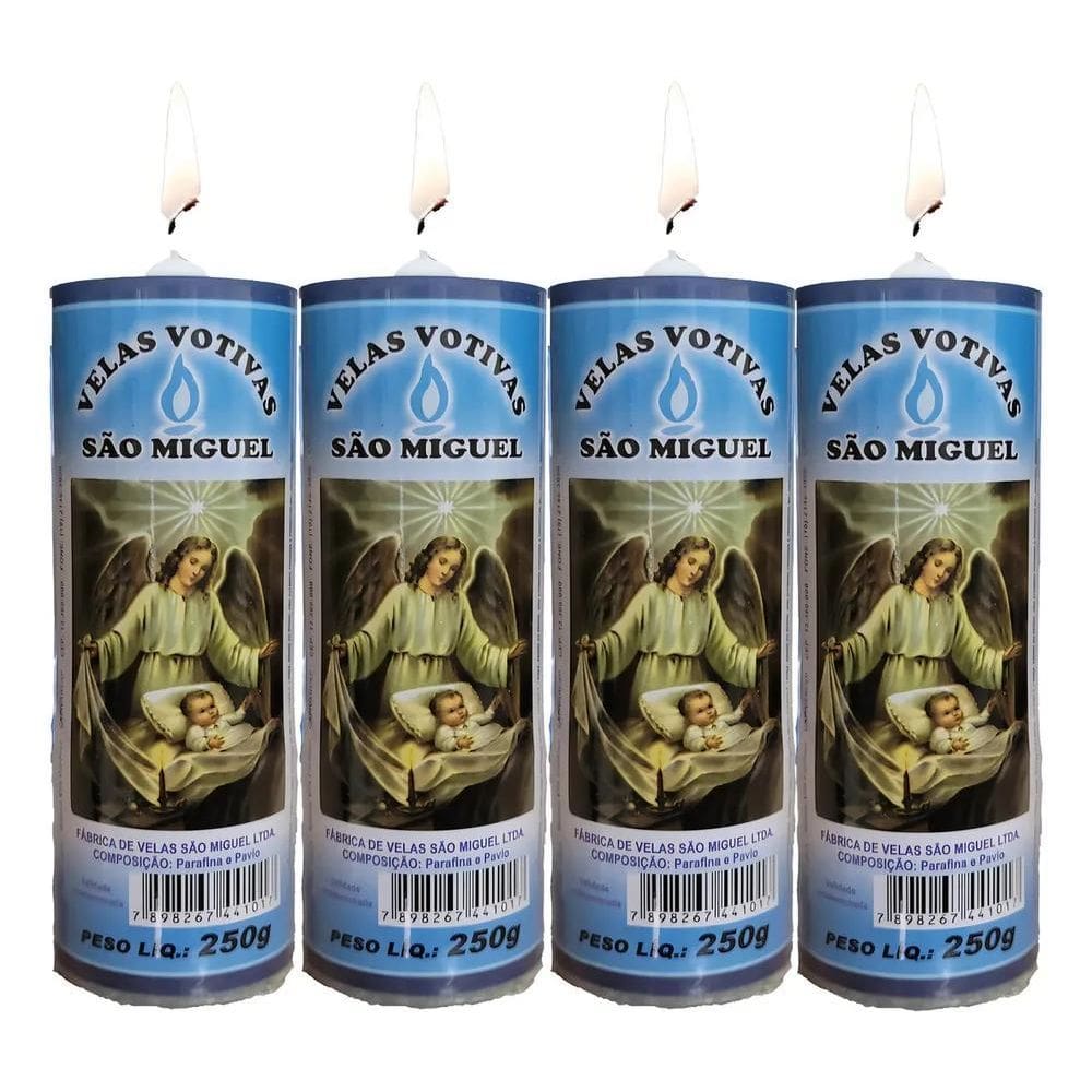 Vela 7 Dias Imagem Anjo Da Guarda  Kit 4 Unidades